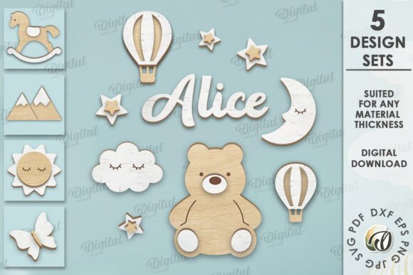 Paquete De Decoraciones De Pared Infantil Creativo Digital